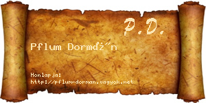 Pflum Dormán névjegykártya